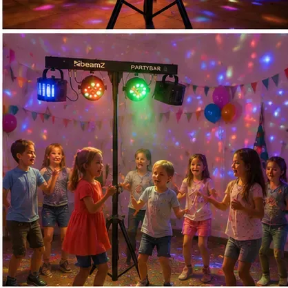 Beamz Partybar 2 feestverlichting in gebruik, kinderfeest