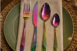 Regenboogbestek (4 delen) in gebruik, diner