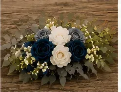Bloemstuk met blauw