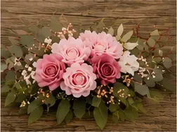 Bloemstuk met roze