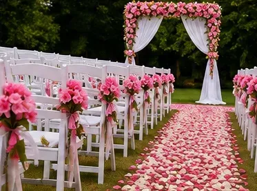 Bloesemtak, roze in gebruik, bruiloft
