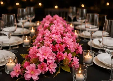 Bloesemtak, roze in gebruik, feest