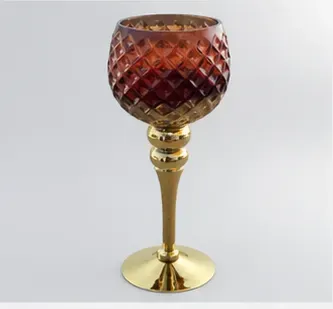 Bolkaarshouder, dieprood glas, de houder