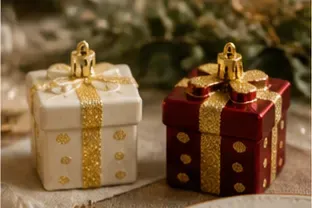Cadeaudoosje (2 kleuren) in gebruik, diner