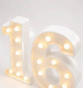 Cijferlamp, 16, bovenkant