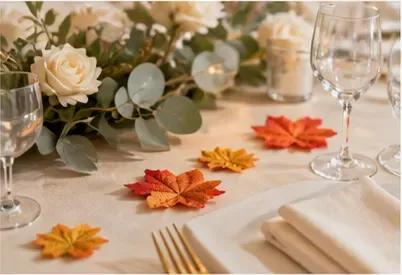 Herfstbladeren (set van 30) in gebruik, bruiloft