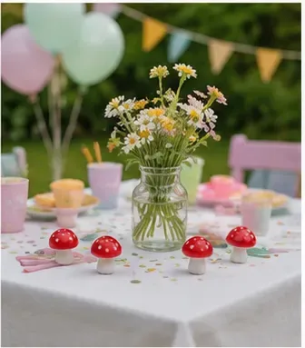 Paddenstoeltje (klein) in gebruik, buitenfeest