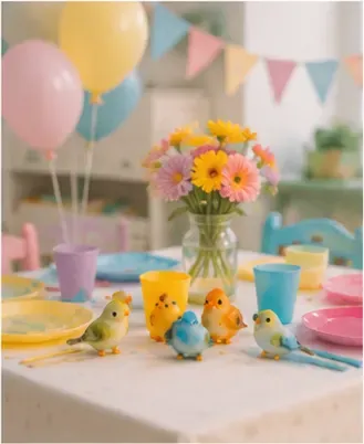 Vogeltje, steen in gebruik, buitenfeest