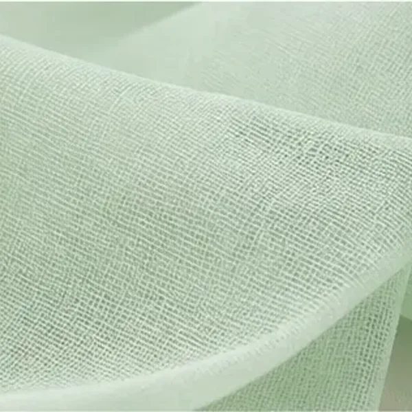 Decoratiedoek chiffon, mintgroen, de weefstructuur van dichtbij
