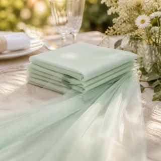 Decoratiedoek chiffon, mintgroen