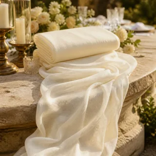 Decoratiedoek tule, off white