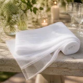 Decoratiedoek tule, wit