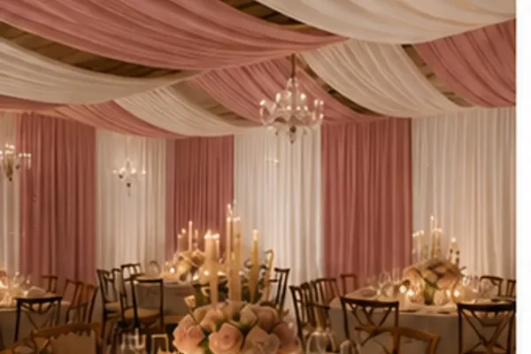 Decoratief doek (roze of wit) in gebruik, diner
