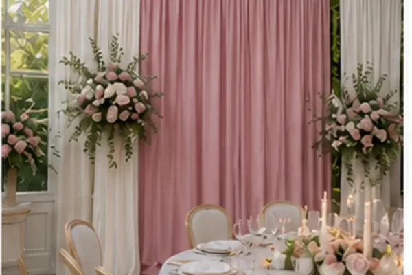 Decoratief doek (roze of wit) in gebruik, feest