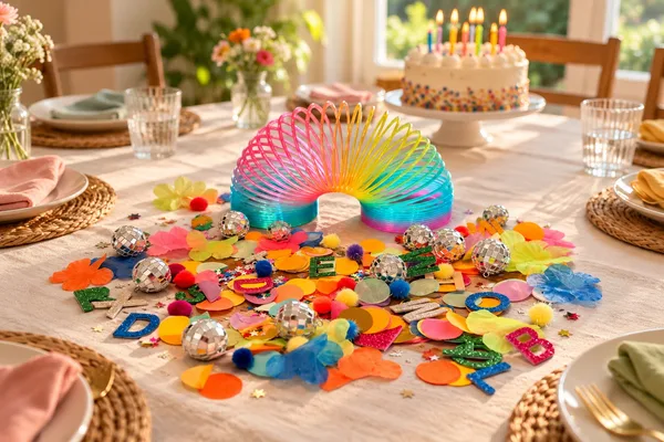 Deco set kindertafel in gebruik, verjaardag