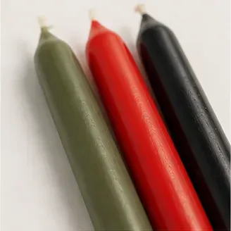 Dinerkaars Bolsius (8 kleuren), groen, rood en zwart
