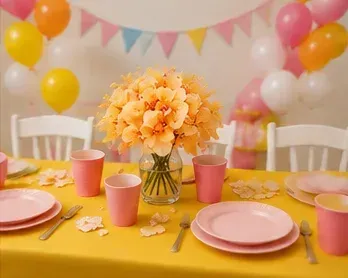 Gele orchidee in gebruik, kinderfeest