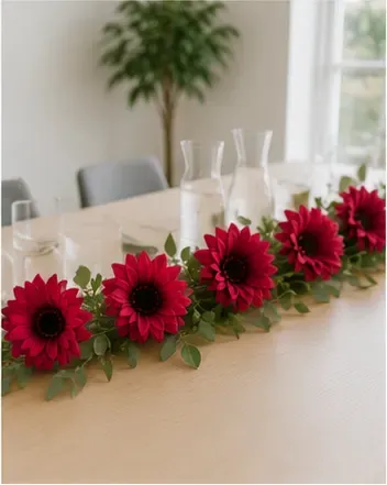 Gerbera, magenta in gebruik, bedrijfsevenement