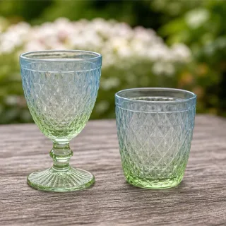 Boho diamantglazen blauw/groen (2 soorten)