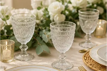 Boho glas helder in gebruik, bruiloft