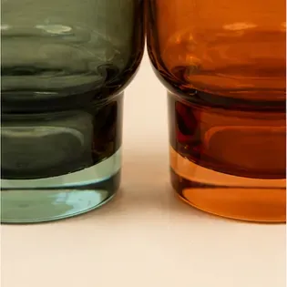 Waterglas rookgroen/amber, de voet