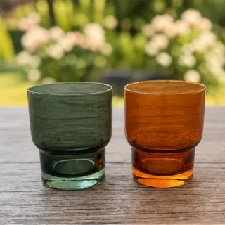 Waterglas rookgroen/amber
