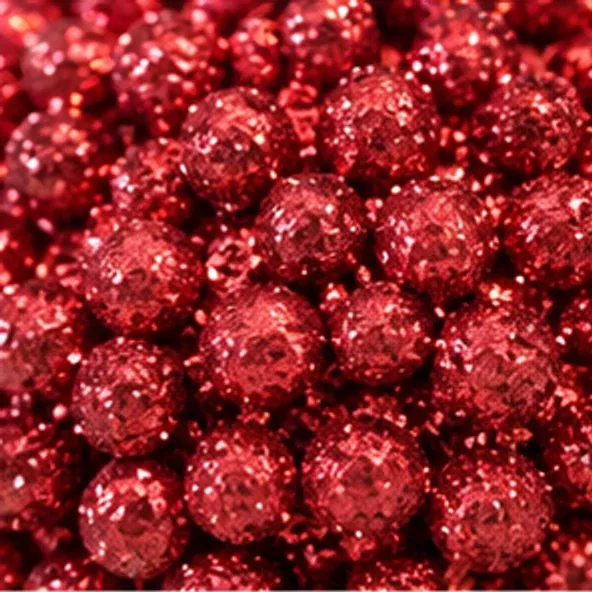 Glitterbal rood, de glitterbesjes