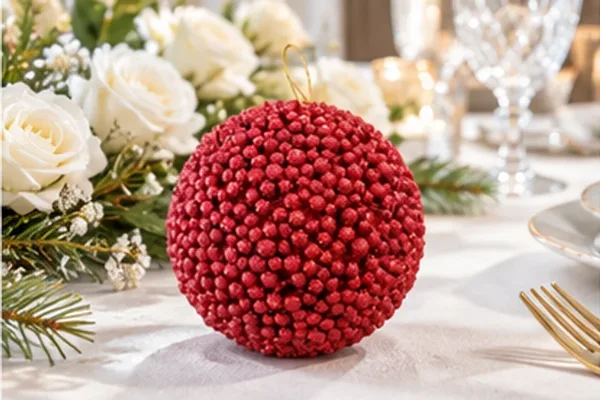 Glitterbal rood in gebruik, bruiloft