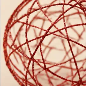 Glitterdraadbal, rood, de bol