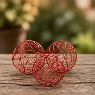 Glitterdraadbal, rood