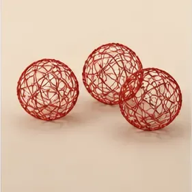 Glitterdraadbal, rood, de bal