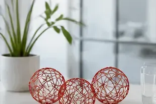 Glitterdraadbal, rood in gebruik, bedrijfsevenement