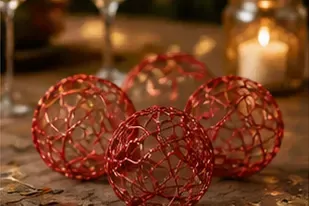 Glitterdraadbal, rood in gebruik, feest