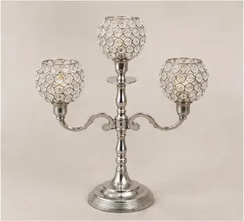 Kandelaar, kristal (3-armig), objectfoto