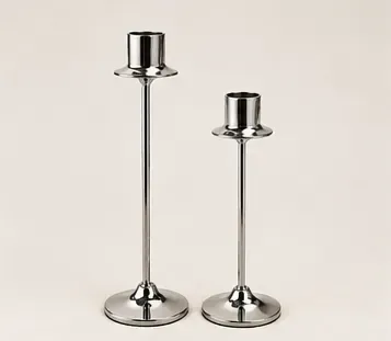 Kandelaars, chroom (set van 2), objectfoto