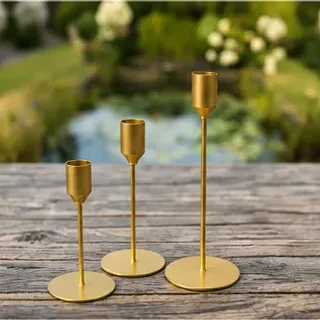 Kandelaars, goud (set van 3)