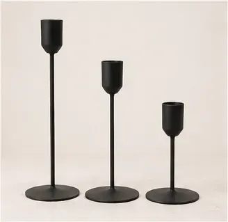 Kandelaars, zwart slank (set van 3), objectfoto
