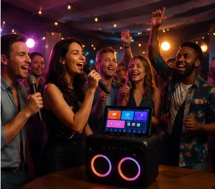 Karaokeset Ikarao Break X2 in gebruik, feest