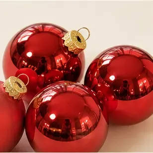 Kerstbal, rood (mat of glanzend), glanzend