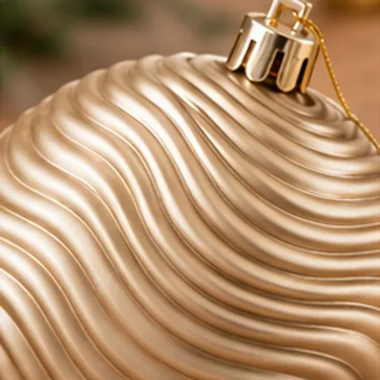 Kerstballen Forest, set van 3 (3 kleuren), champagne, golvend