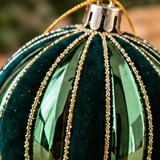Kerstballen Forest, set van 3 (3 kleuren), groen, gestreept