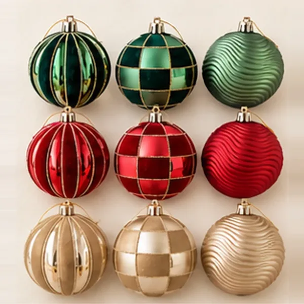 Kerstballen Forest, set van 3 (3 kleuren), de drie kleuren