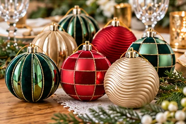 Kerstballen Forest, set van 3 (3 kleuren) in gebruik, bedrijfsevenement