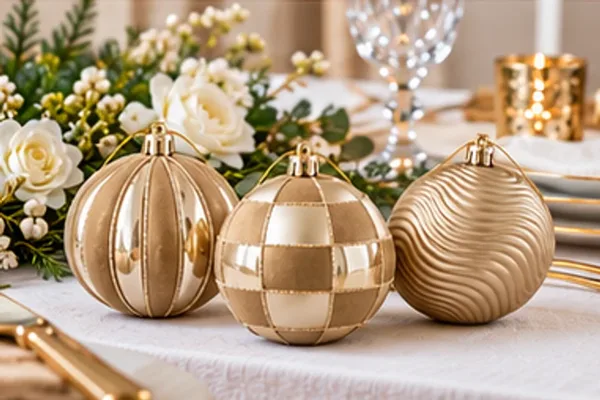 Kerstballen Forest, set van 3 (3 kleuren) in gebruik, bruiloft
