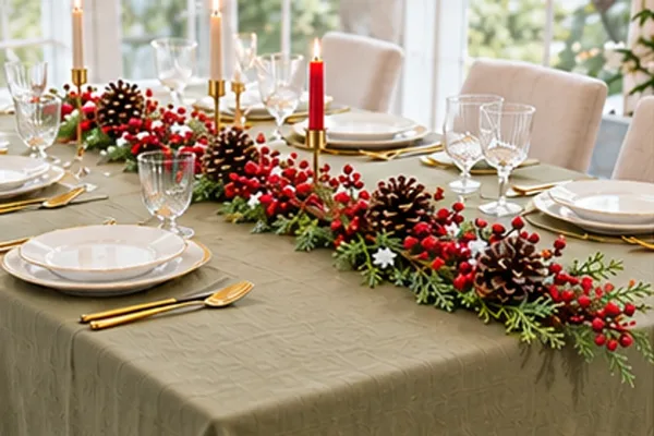 Kerstguirlande dennenappels in gebruik, bedrijfsevenement