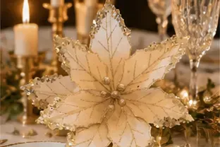 Kerstster, champagne met goud in gebruik, diner