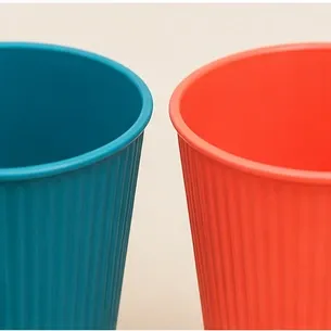 Ribbel kinderbeker (4 kleuren), de rand