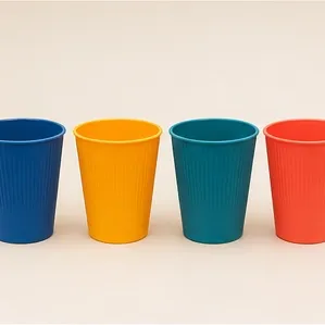 Ribbel kinderbeker (4 kleuren), de vier kleuren