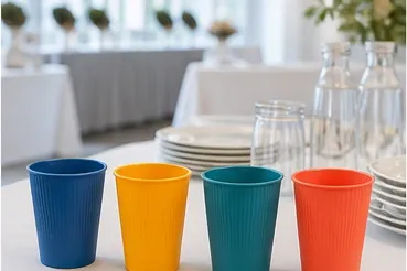 Ribbel kinderbeker (4 kleuren) in gebruik, bedrijfsevenement