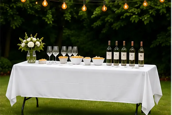 Klaptafel in gebruik, buitenfeest